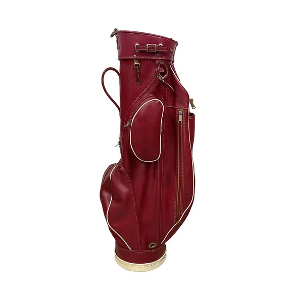Vintage Wilson Country Club Red Golf Club Bag Made In USA RARE RED LEATHER COLOR - Picture 1 of 10